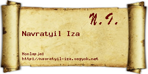 Navratyil Iza névjegykártya